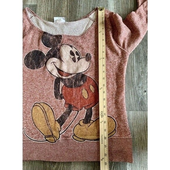 Disney Parks Mickey Mouse Long Sleeve Distressed Sweater Top Women Size Medium - Picture 6 of 8